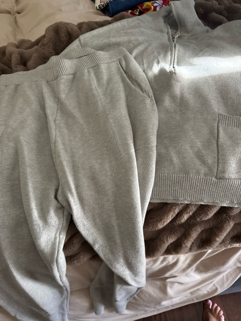 Gray woman’s  Knit Sweatpants - Casual Comfort